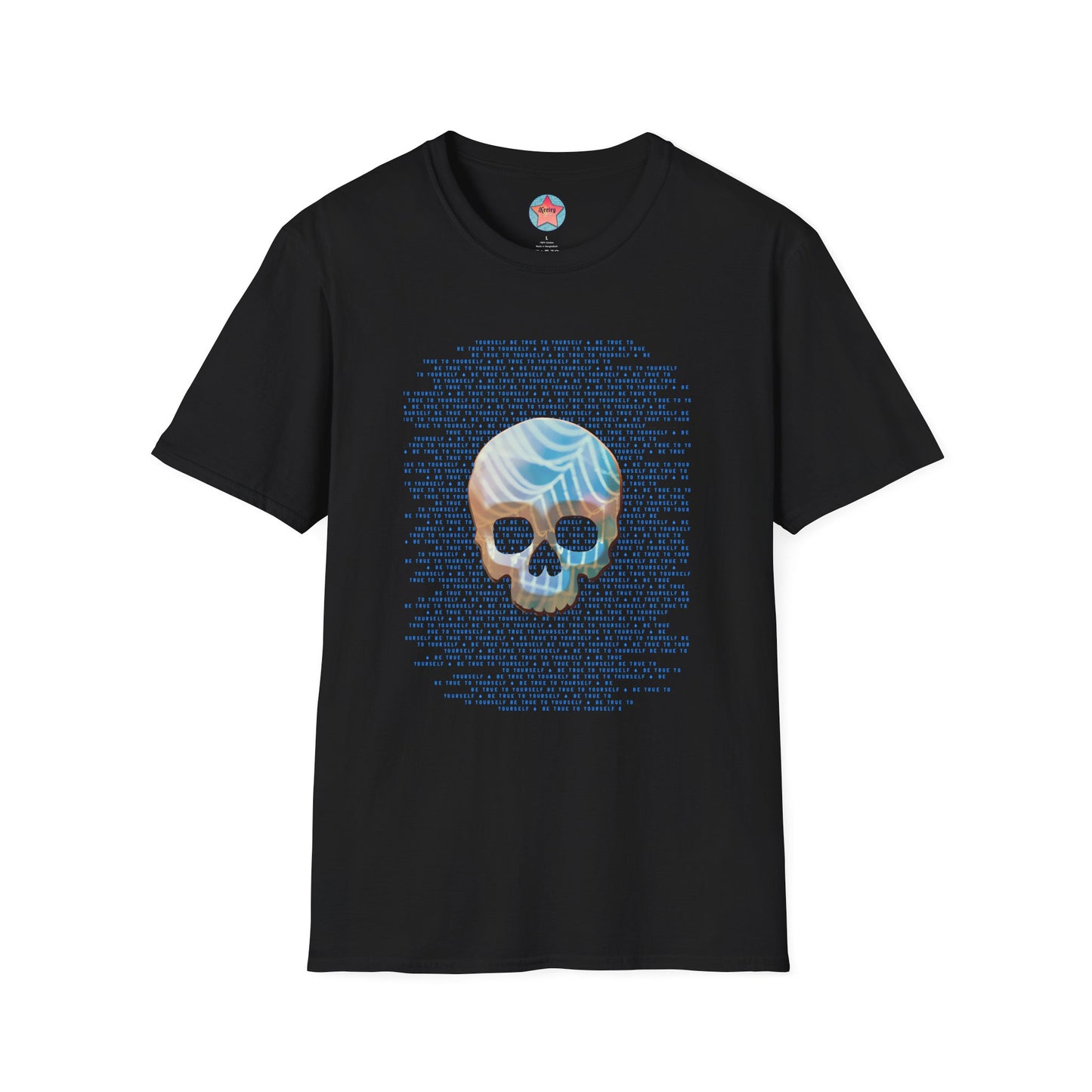 BE TRUE TO YOURSELF SKULL BLUE Unisex Softstyle T-Shirt