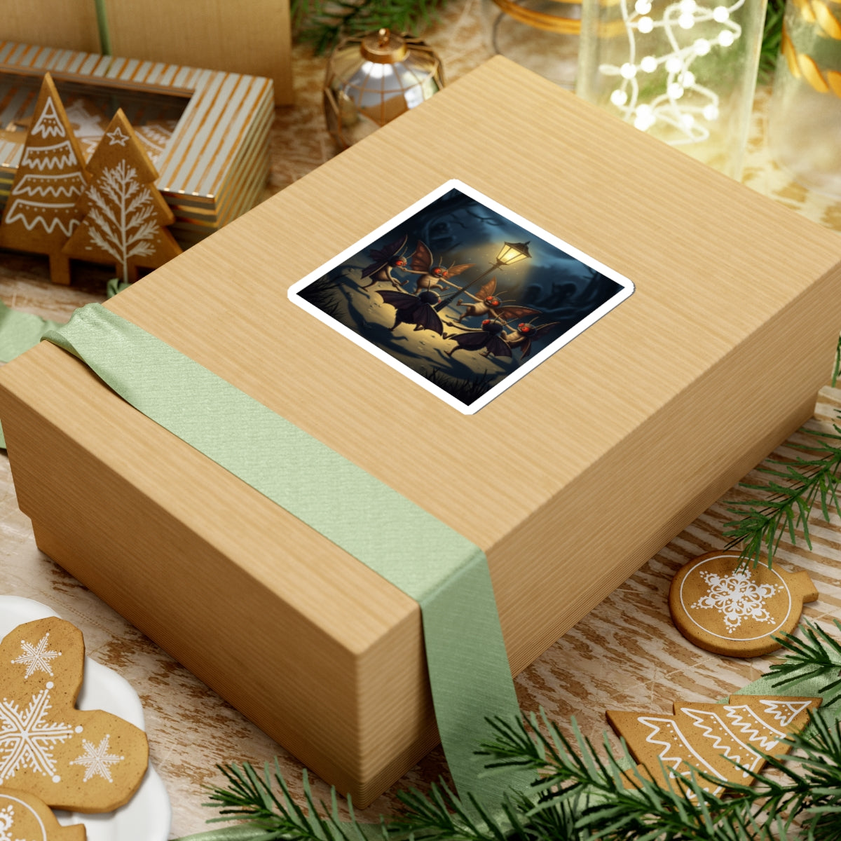 Mothman Lamp Celebration Kiss-Cut Stickers