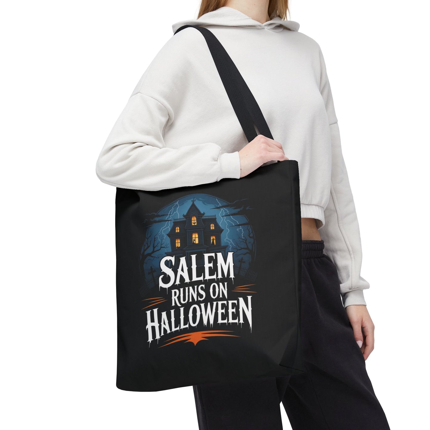 Salem Runs on Halloween Tote Bag (AOP)