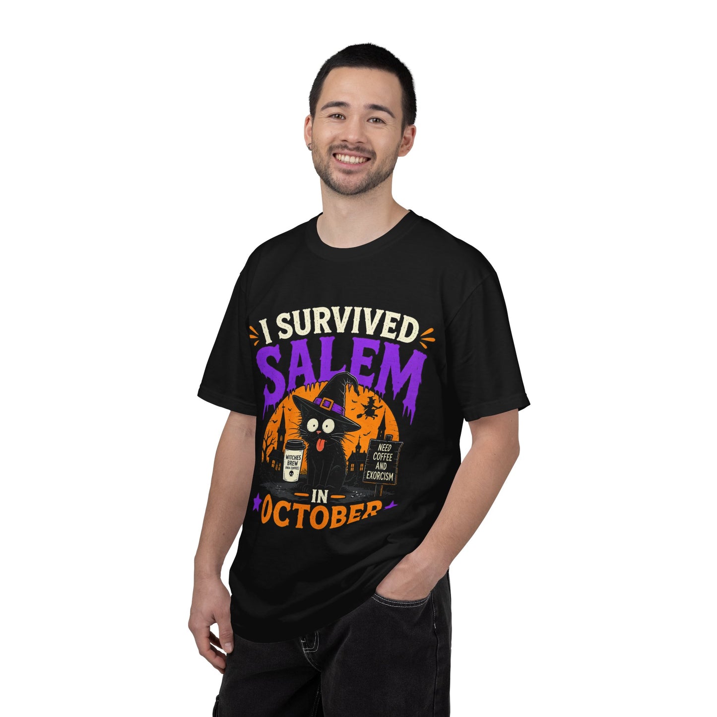 Survived Salem Cat - Unisex Garment-Dyed T-shirt