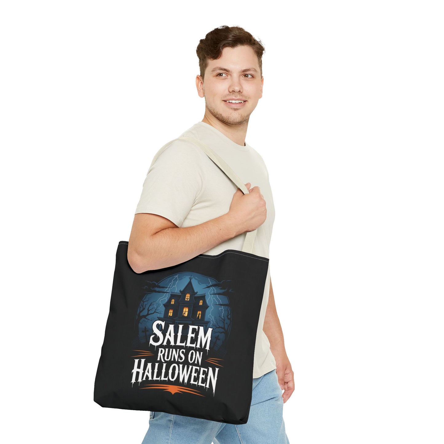 Salem Runs on Halloween Tote Bag (AOP)