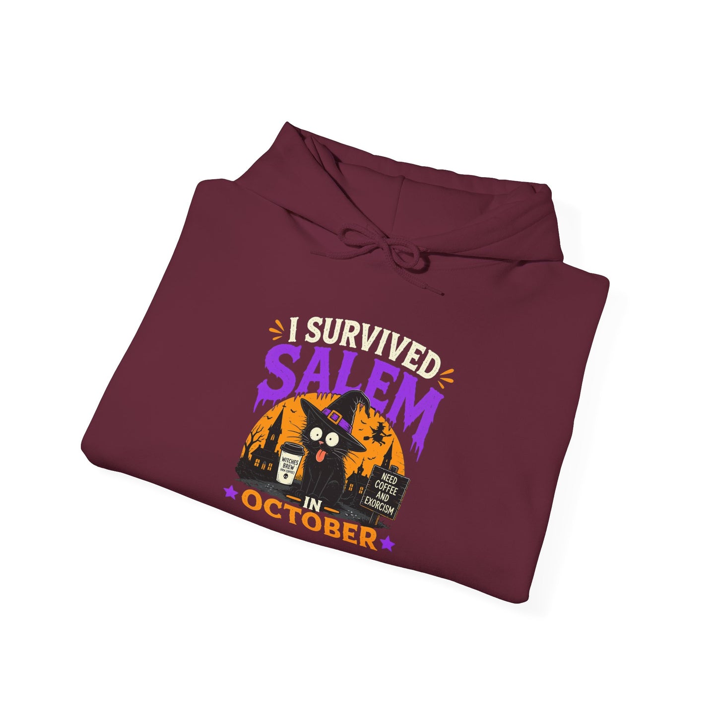 Survived Salem Cat - Unisex Heavy Blend™ Hooded Sweatshirt