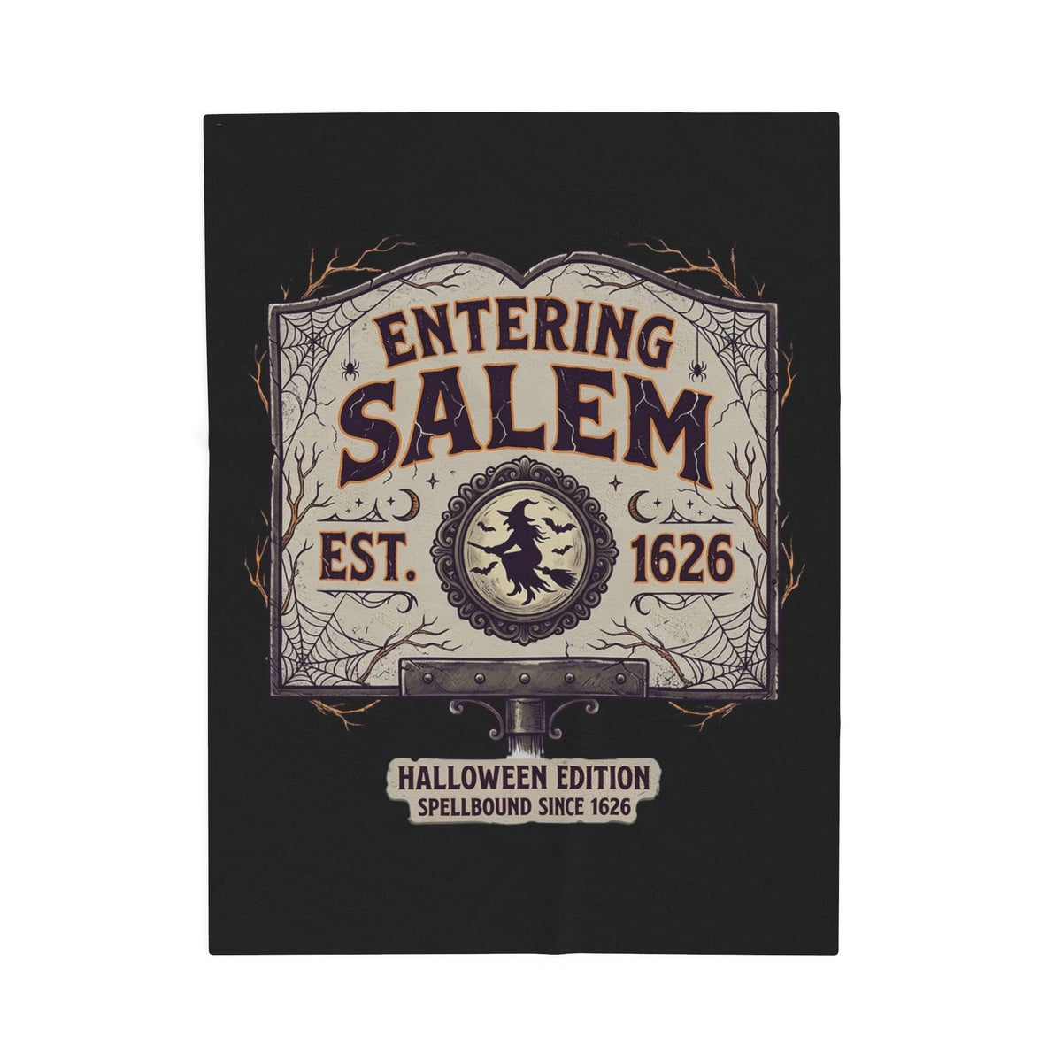 Spooky Entering Salem Velveteen Plush Blanket