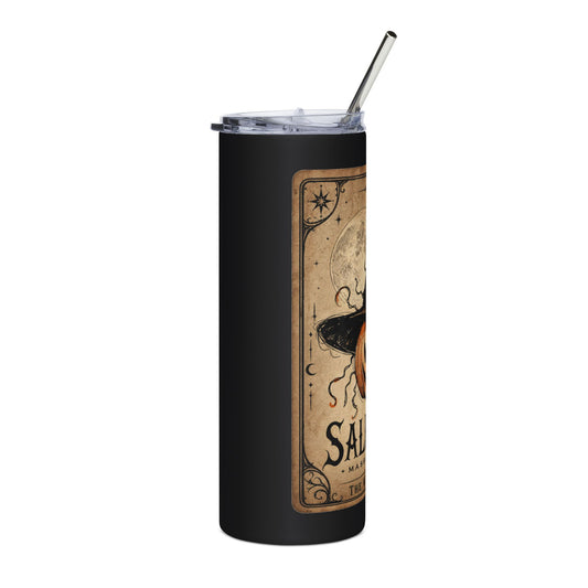 PUNKIN TAROT Stainless Steel Tumbler, 20oz – back view | SalemFootsteps