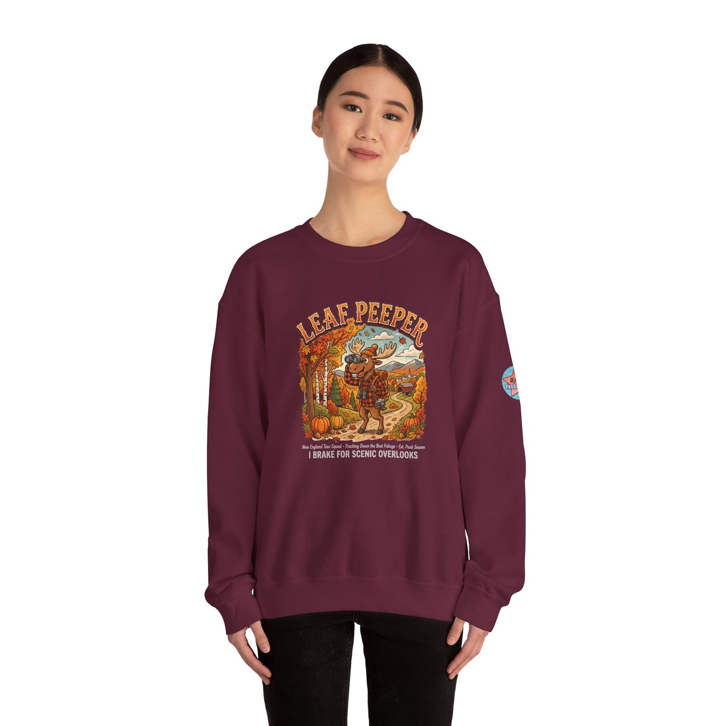 Leaf Peeper Moose - Unisex Heavy Blend™ Crewneck Sweatshirt