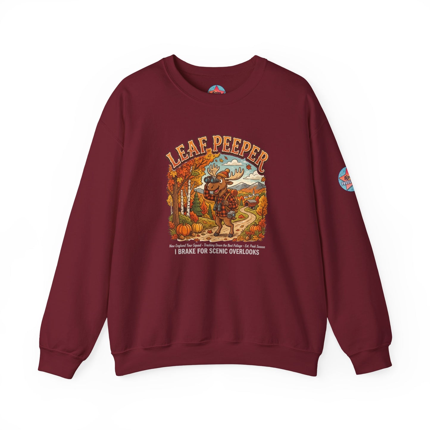 Leaf Peeper Moose - Unisex Heavy Blend™ Crewneck Sweatshirt