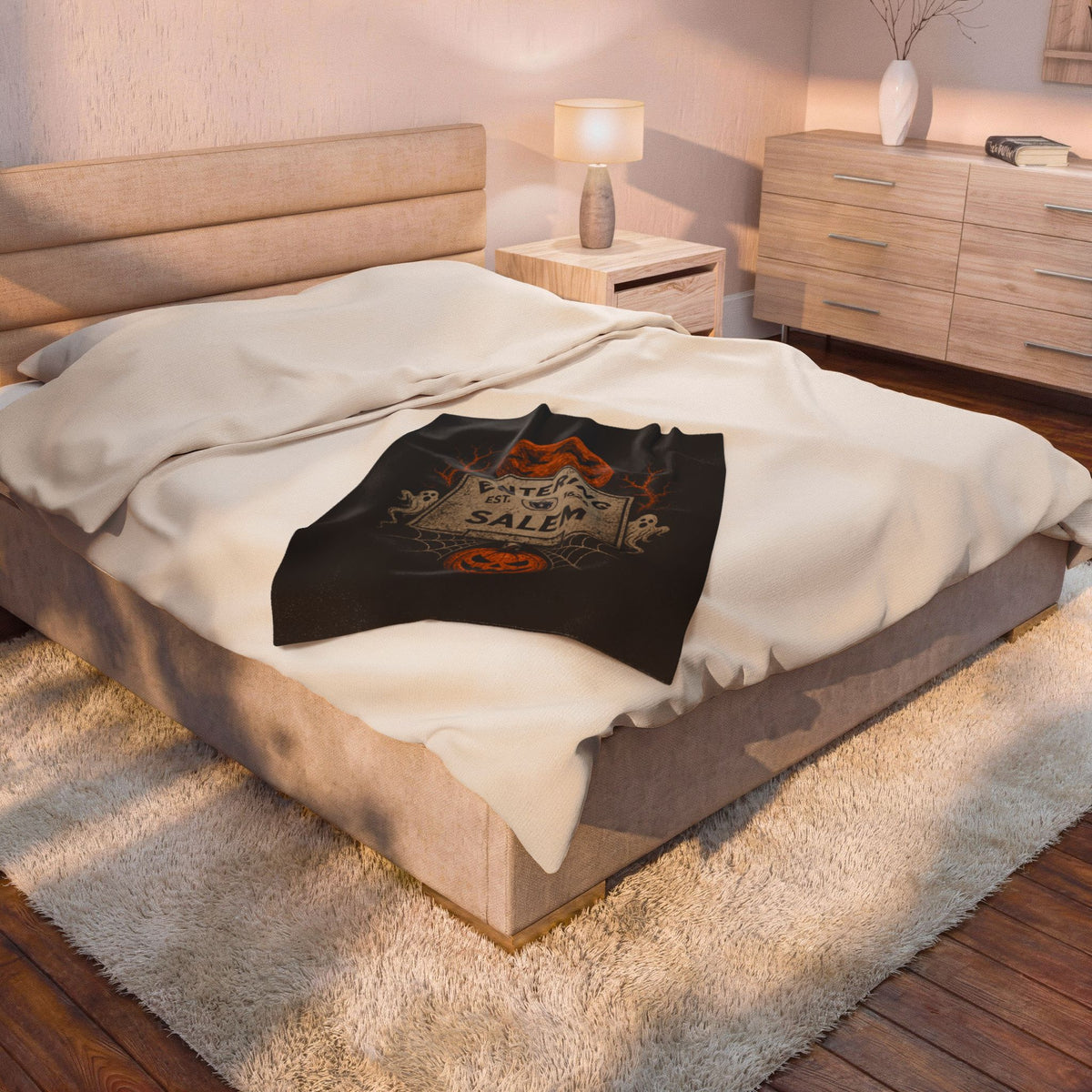 Halloween Entering Salem Velveteen Plush Blanket