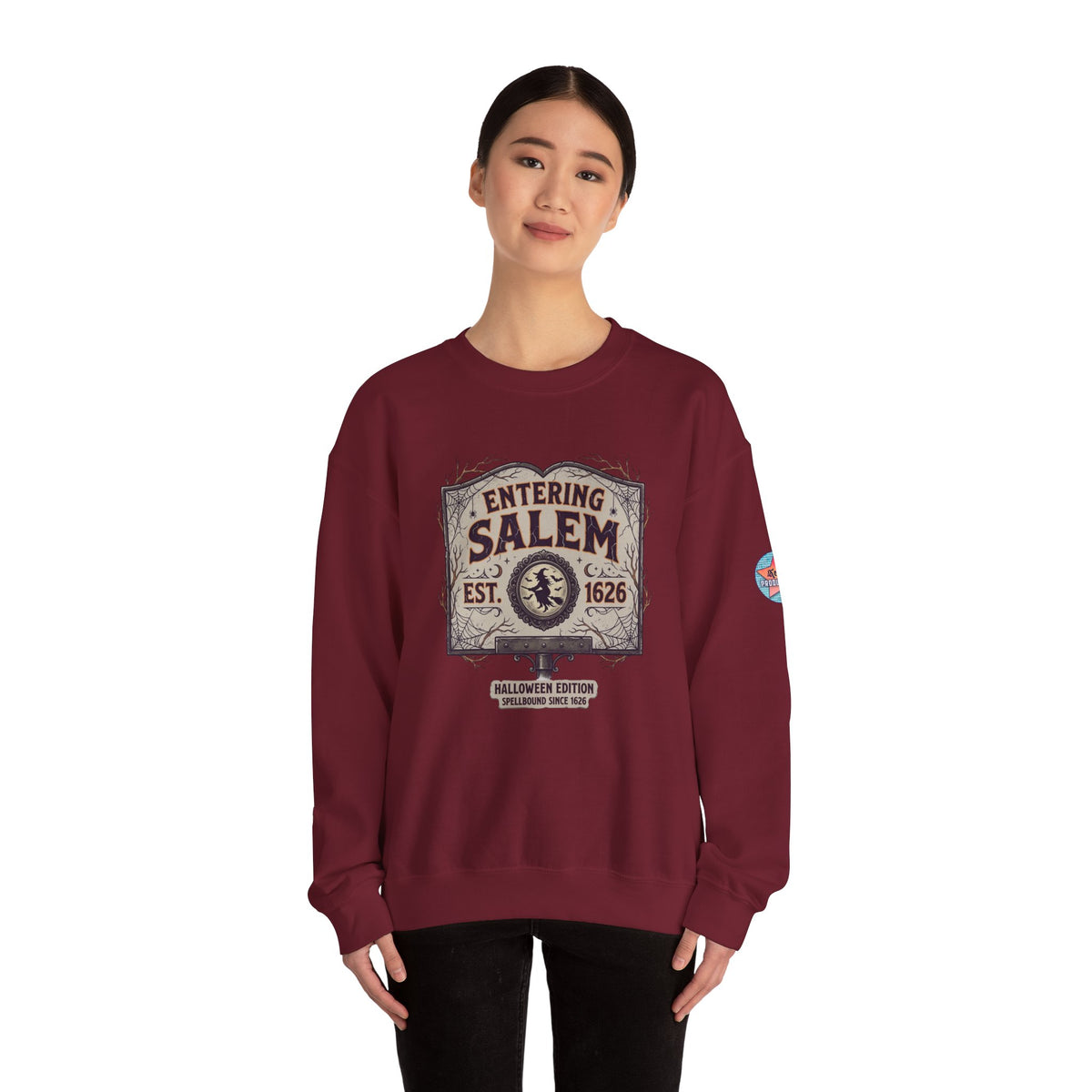 Spooky Entering Salem Unisex Heavy Blend™ Crewneck Sweatshirt