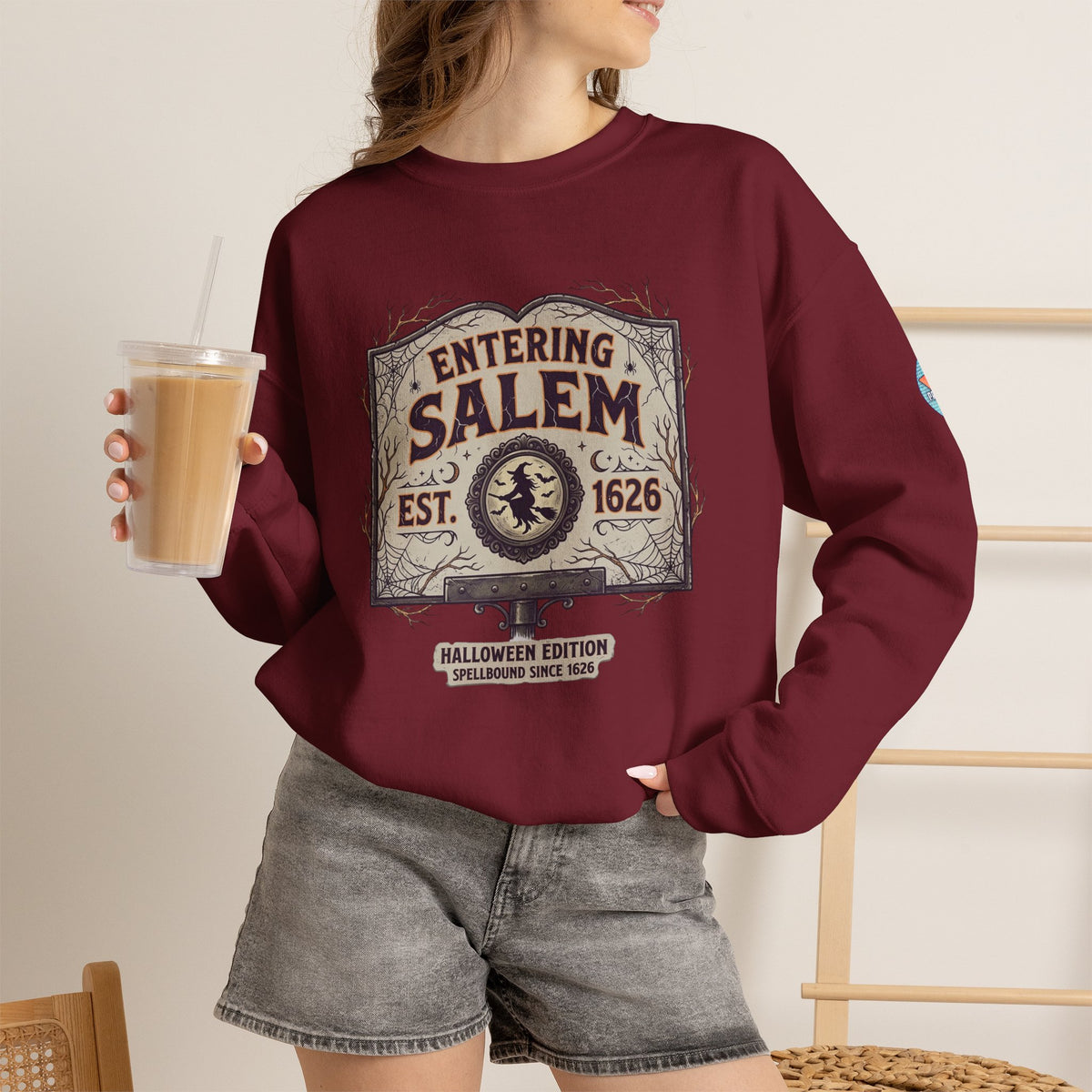 Spooky Entering Salem Unisex Heavy Blend™ Crewneck Sweatshirt