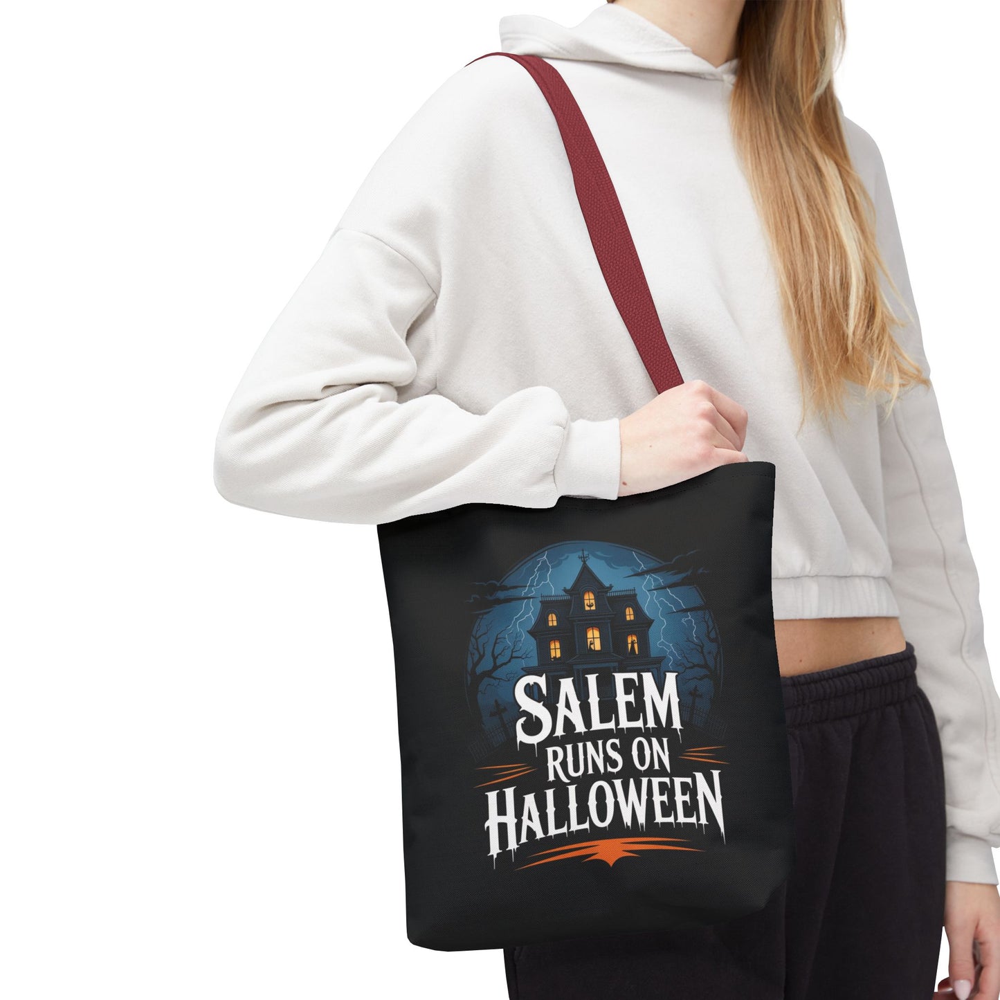 Salem Runs on Halloween Tote Bag (AOP)