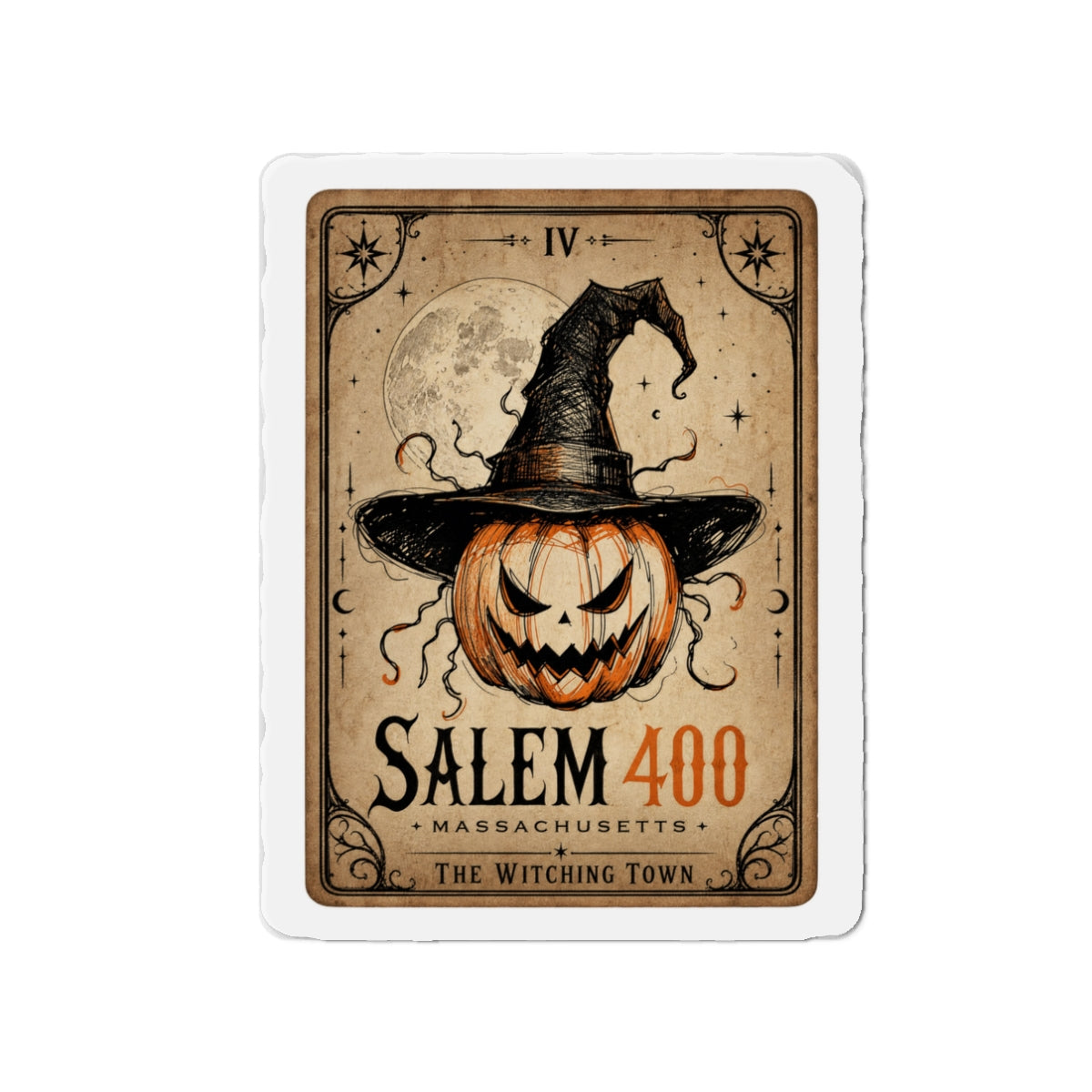 PUNKIN TAROT Die-Cut Magnets – back view | SalemFootsteps