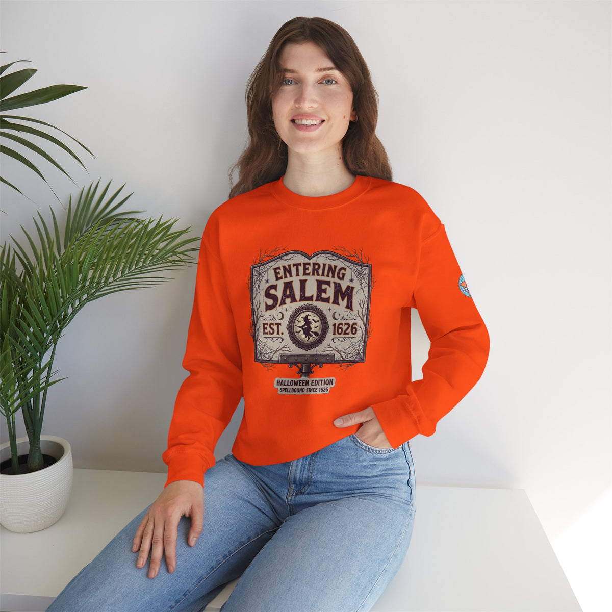 Spooky Entering Salem Unisex Heavy Blend™ Crewneck Sweatshirt