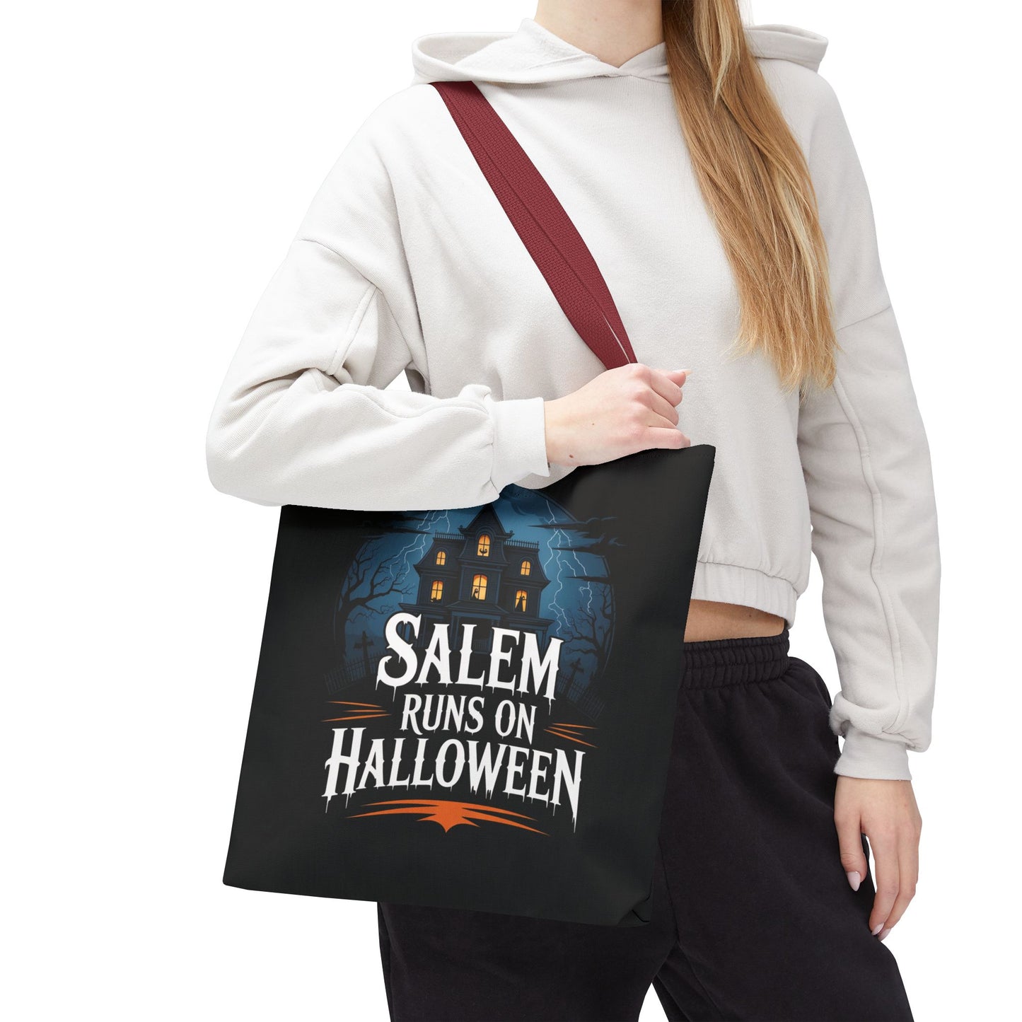 Salem Runs on Halloween Tote Bag (AOP)