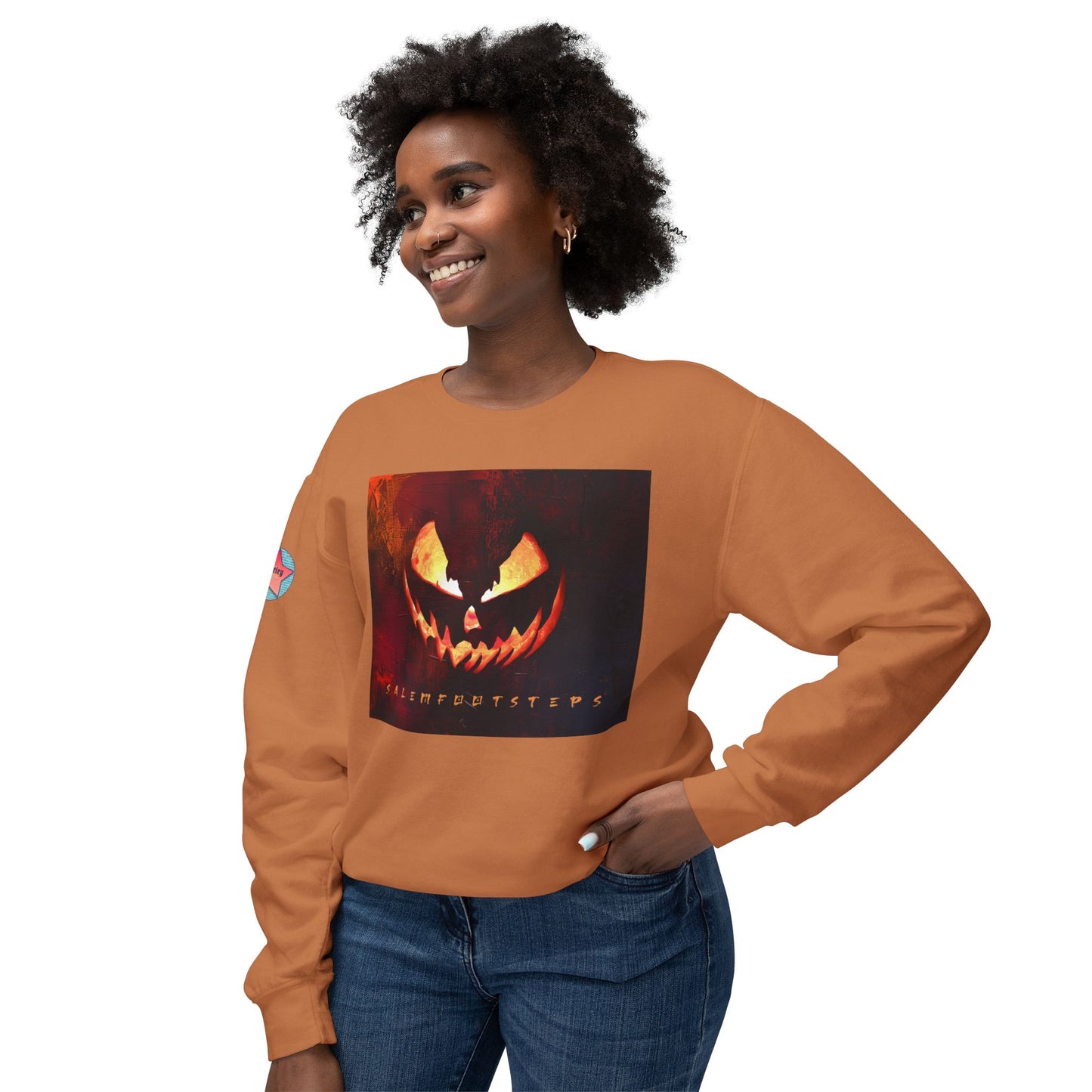 SUNSET HALLOWEEN Unisex Lightweight Crewneck Sweatshirt