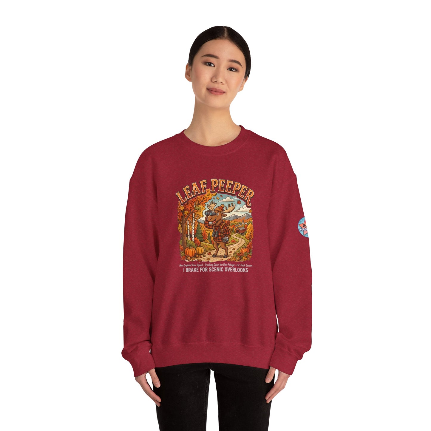 Leaf Peeper Moose - Unisex Heavy Blend™ Crewneck Sweatshirt
