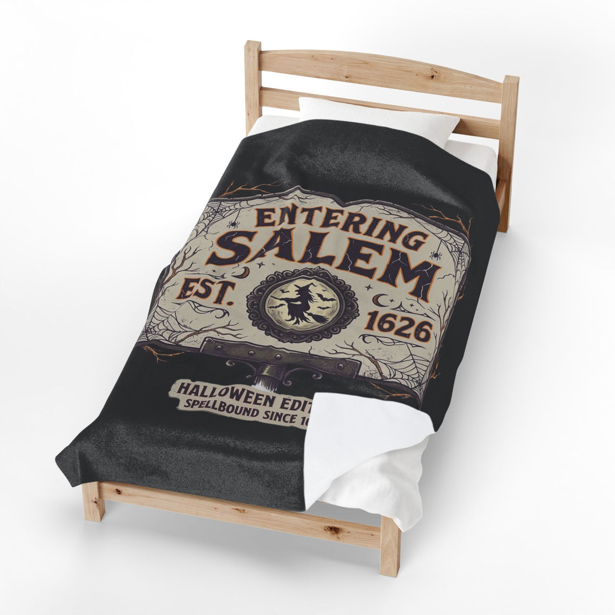 Spooky Entering Salem Velveteen Plush Blanket