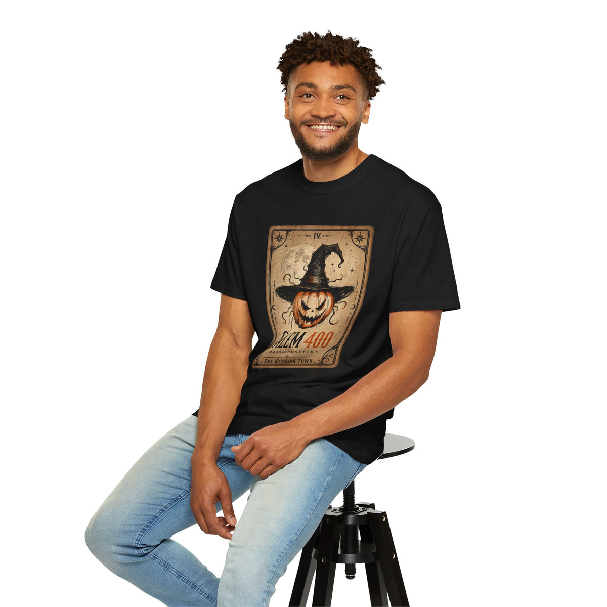PUNKIN TAROT Unisex Garment-Dyed T-shirt – alternate view | SalemFootsteps