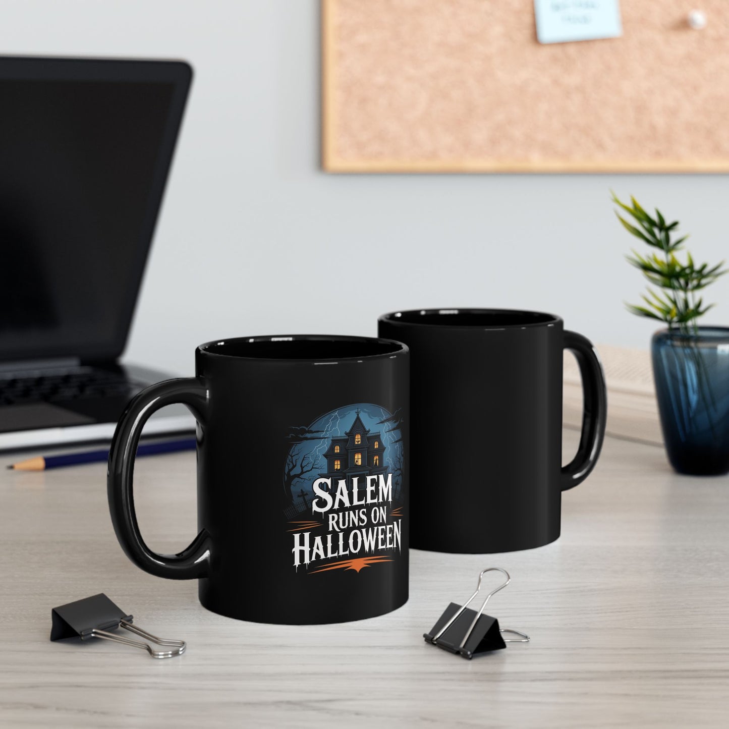 Salem Runs on Halloween Black Mug (11oz, 15oz)