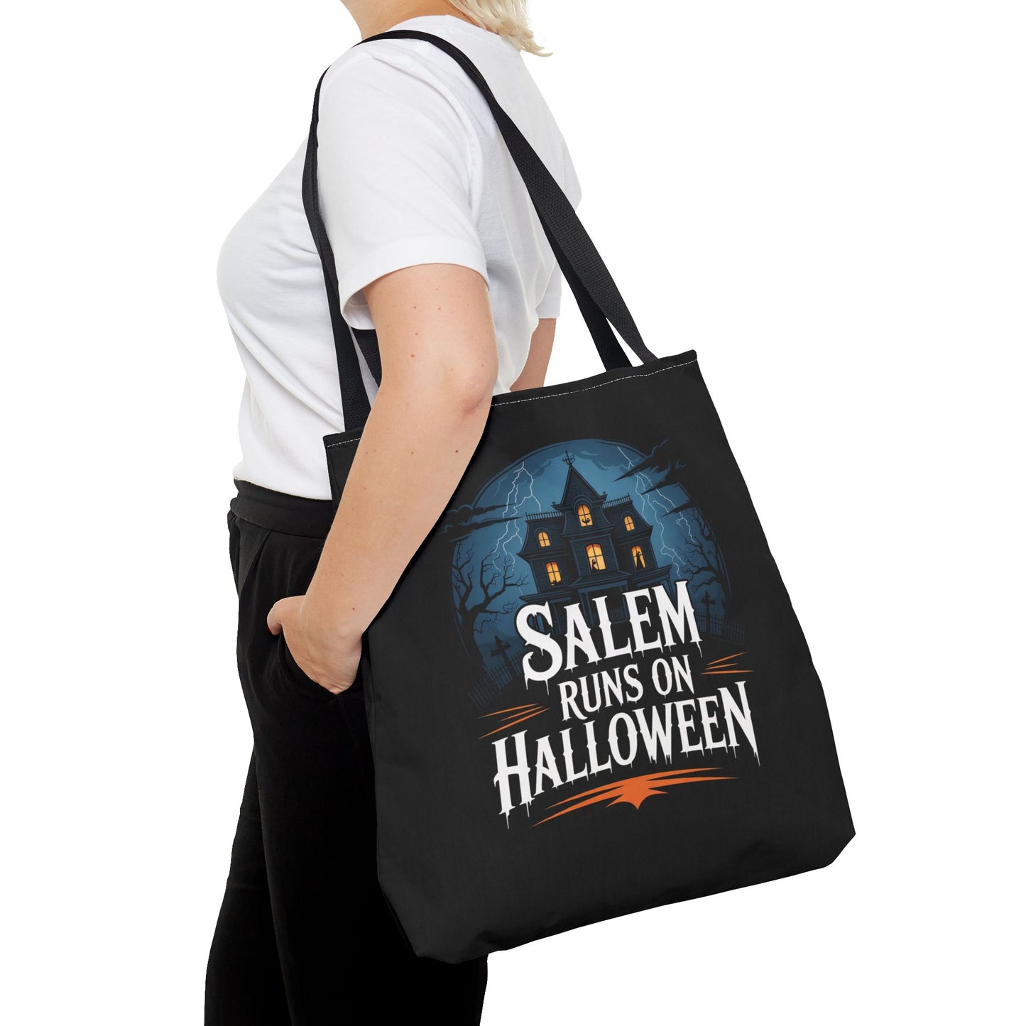 Salem Runs on Halloween Tote Bag (AOP)