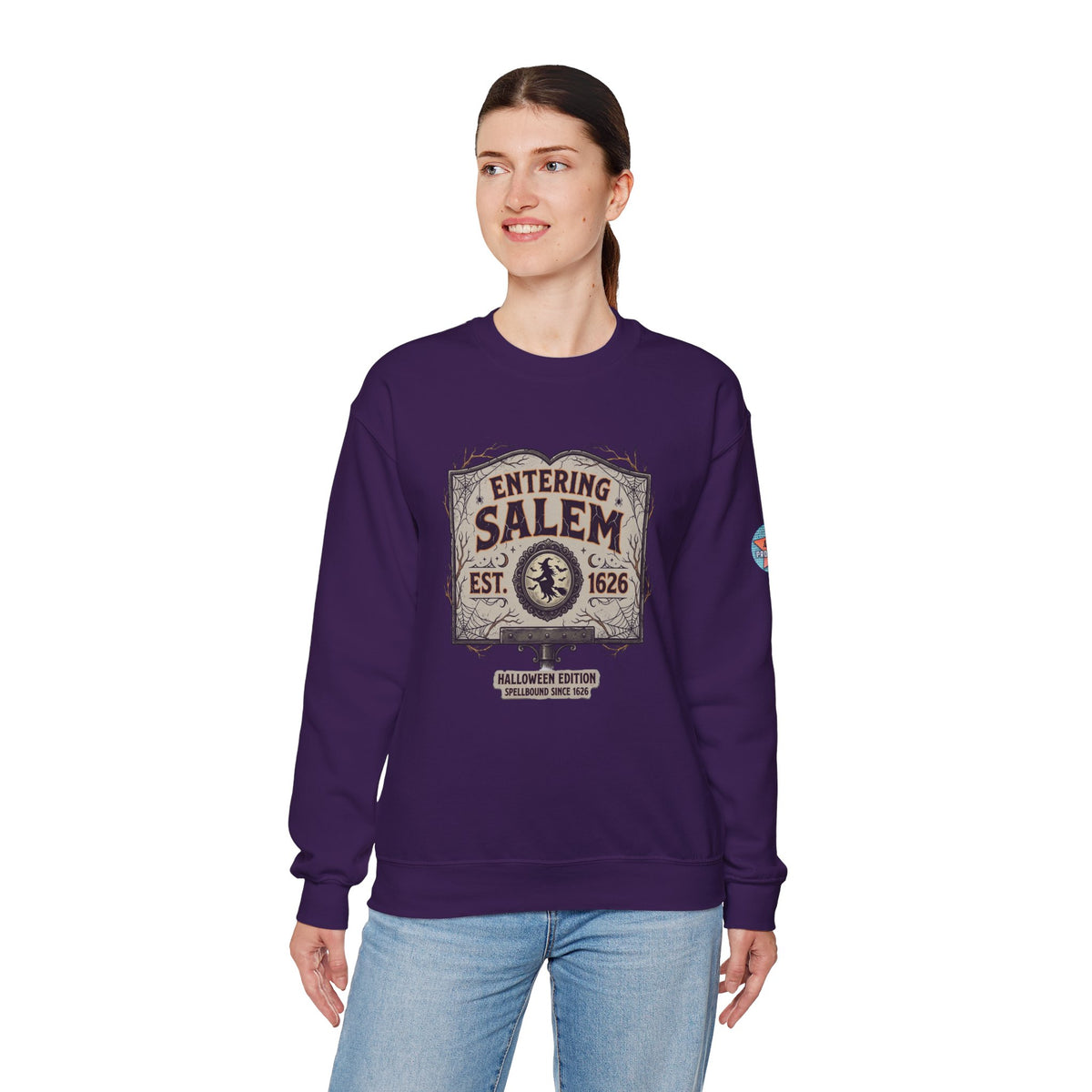 Spooky Entering Salem Unisex Heavy Blend™ Crewneck Sweatshirt