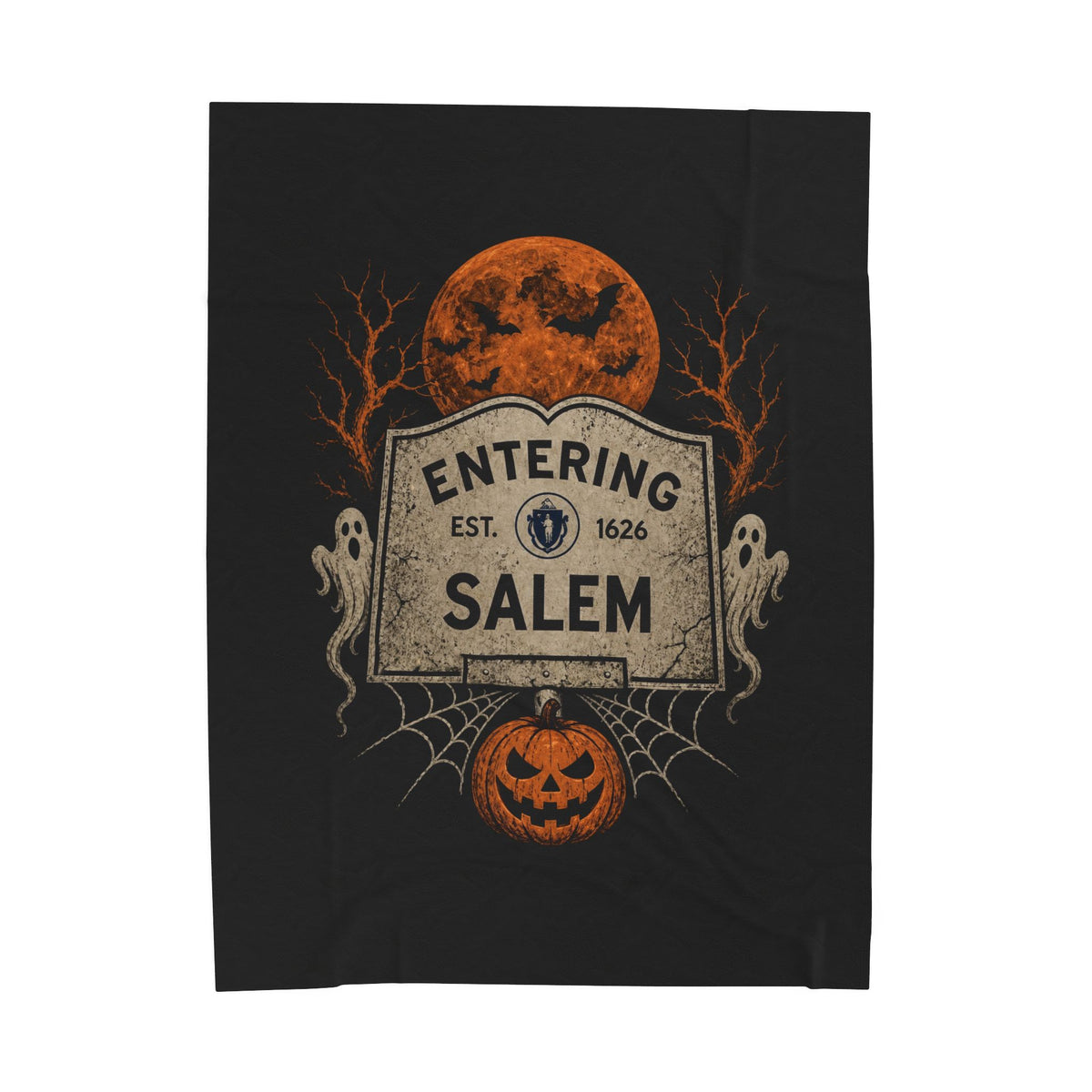 Halloween Entering Salem Velveteen Plush Blanket