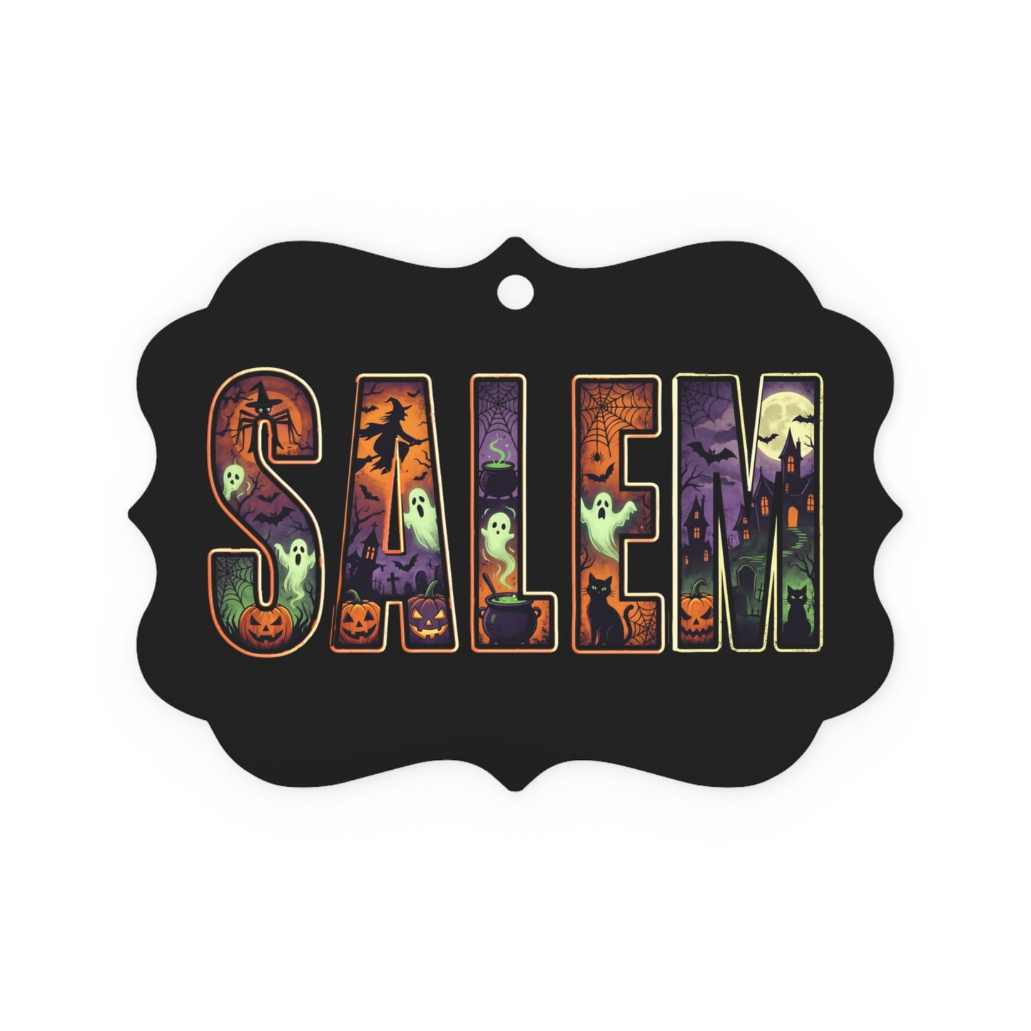 SALEM SPOOKY Metal Plaque Ornament