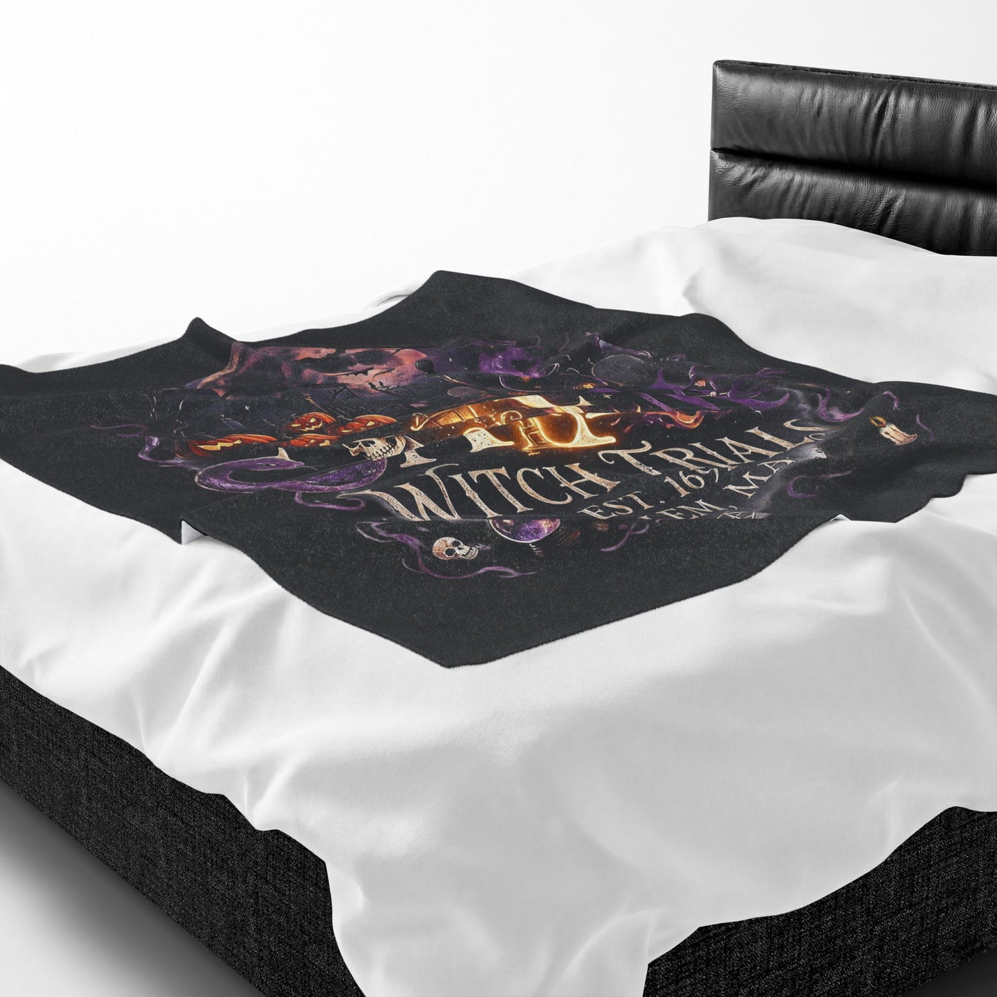 SALEM WITCH TRIALS Velveteen Plush Blanket