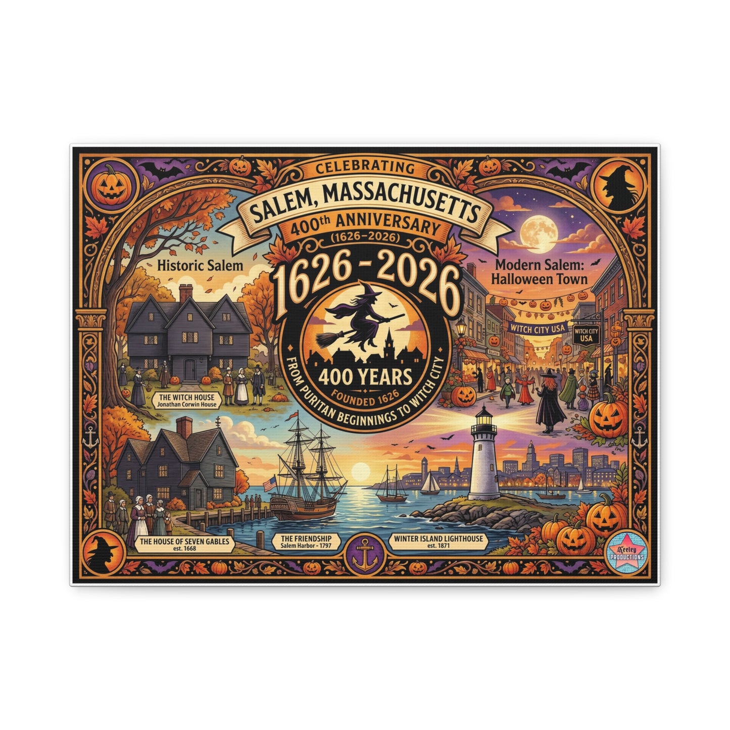 Celebrating Salem 400 Matte Canvas, Stretched, 1.25"
