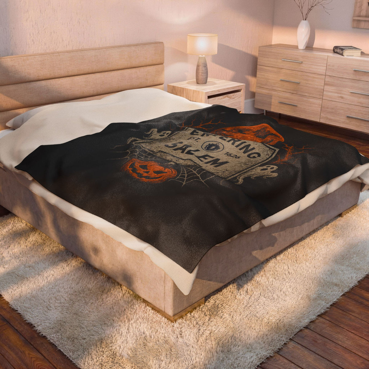 Halloween Entering Salem Velveteen Plush Blanket