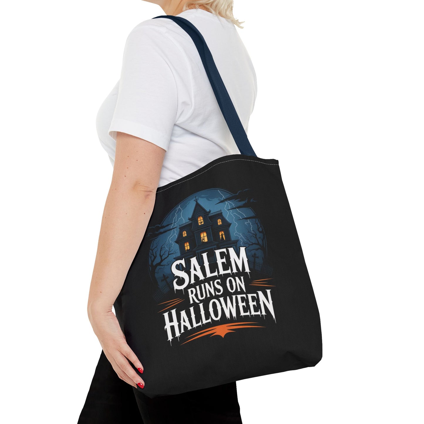 Salem Runs on Halloween Tote Bag (AOP)