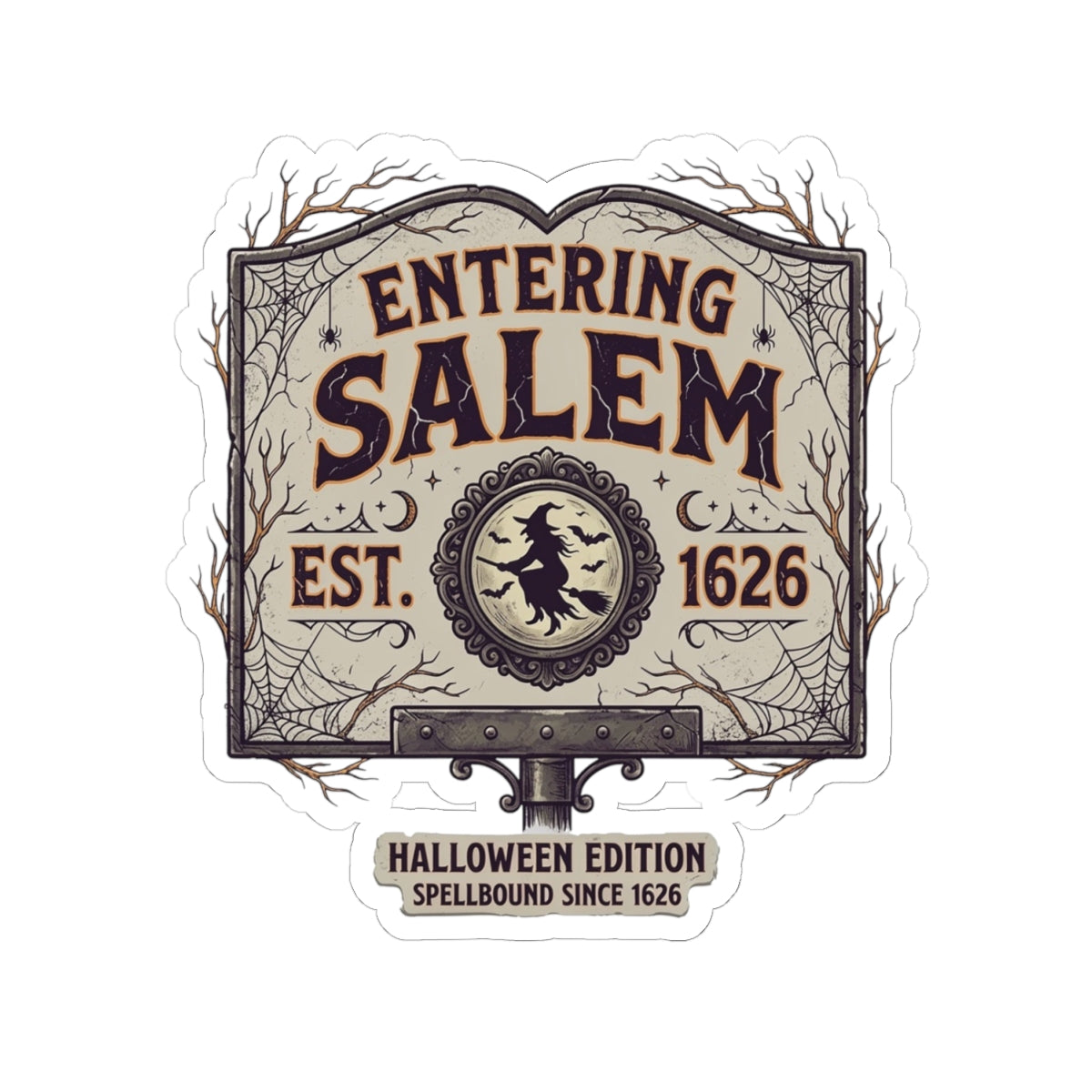 Spooky Entering Salem Kiss-Cut Stickers
