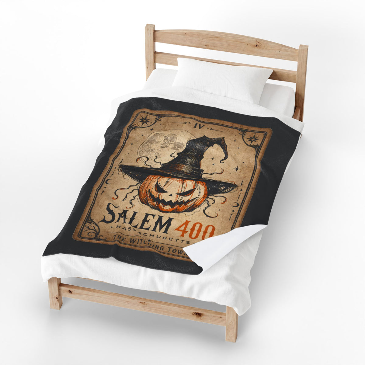 PUNKIN TAROT Velveteen Plush Blanket – alternate view | SalemFootsteps