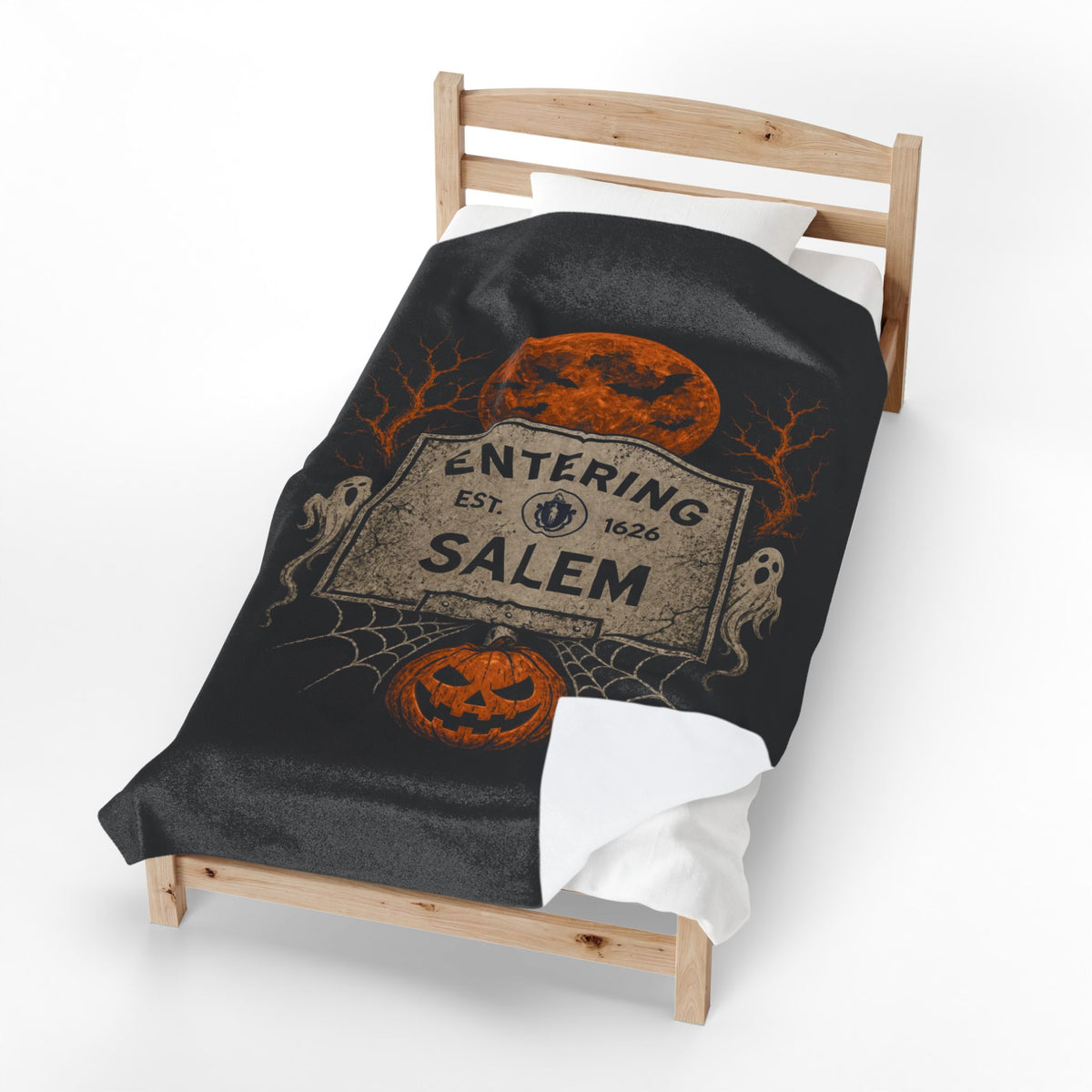 Halloween Entering Salem Velveteen Plush Blanket