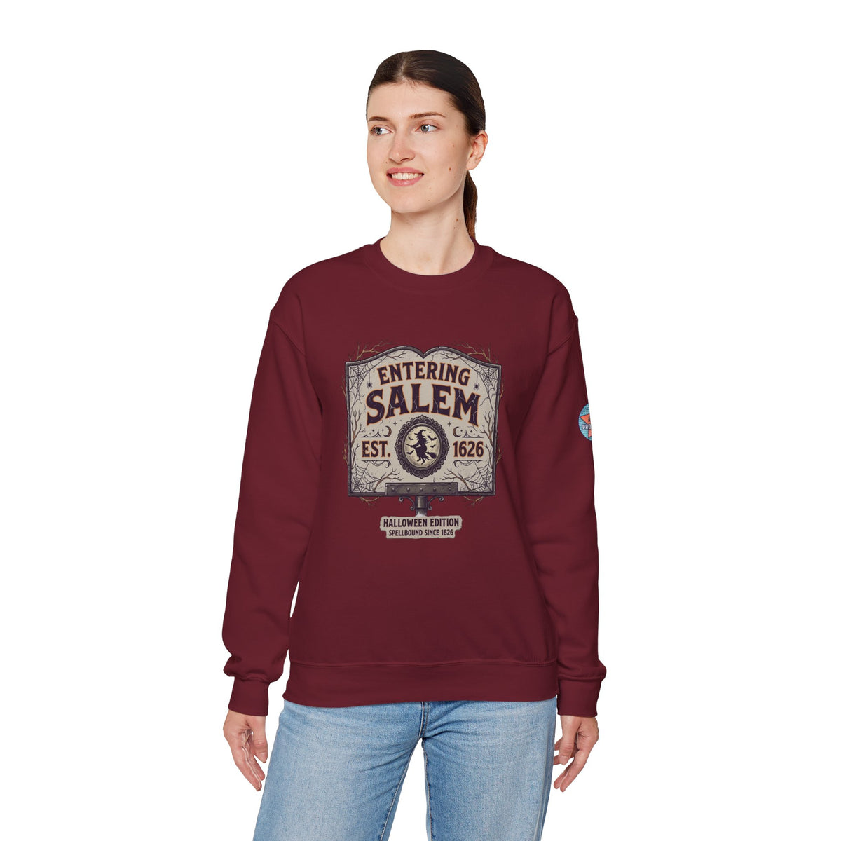 Spooky Entering Salem Unisex Heavy Blend™ Crewneck Sweatshirt
