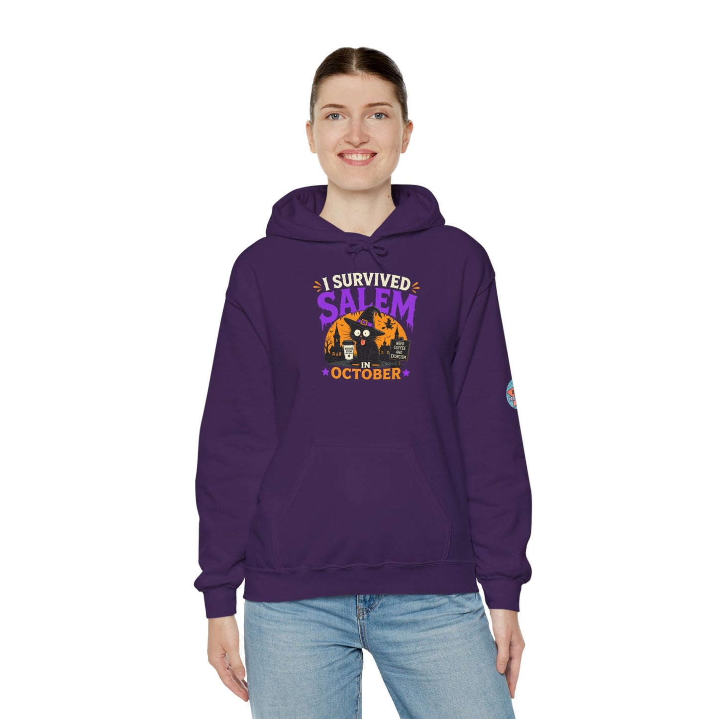 Survived Salem Cat - Unisex Heavy Blend™ Hooded Sweatshirt