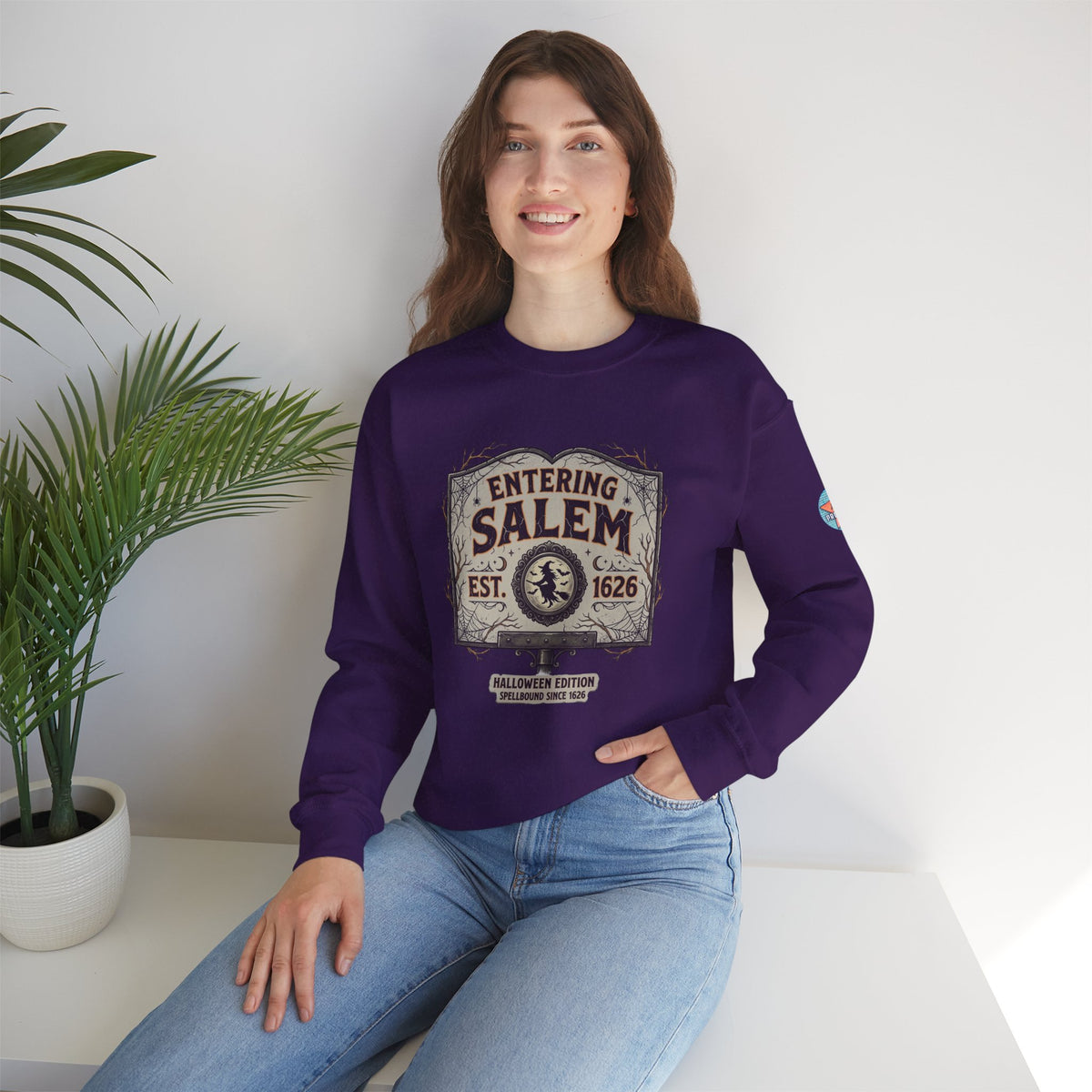 Spooky Entering Salem Unisex Heavy Blend™ Crewneck Sweatshirt