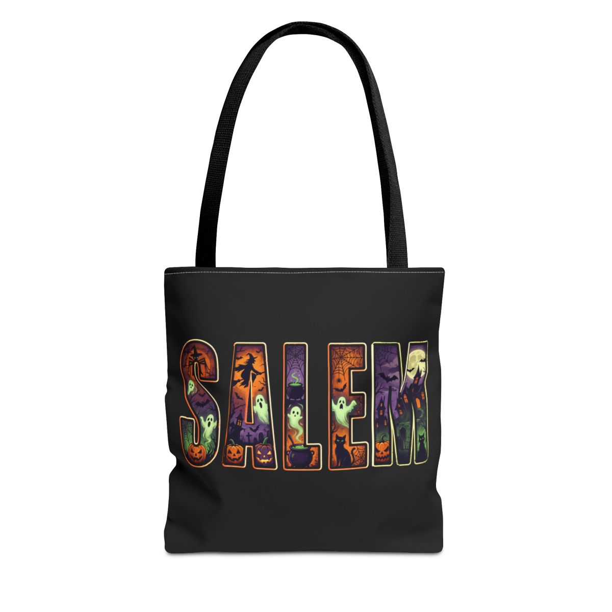 BLACK SALEM SPOOKY Tote Bag (Color option is for handles only)