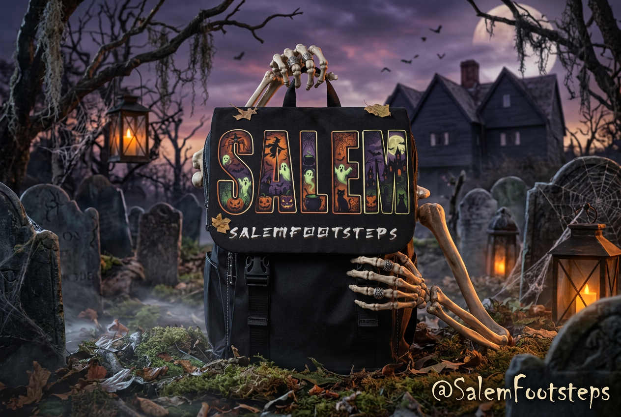 SALEM SPOOKY Unisex Casual Shoulder Backpack