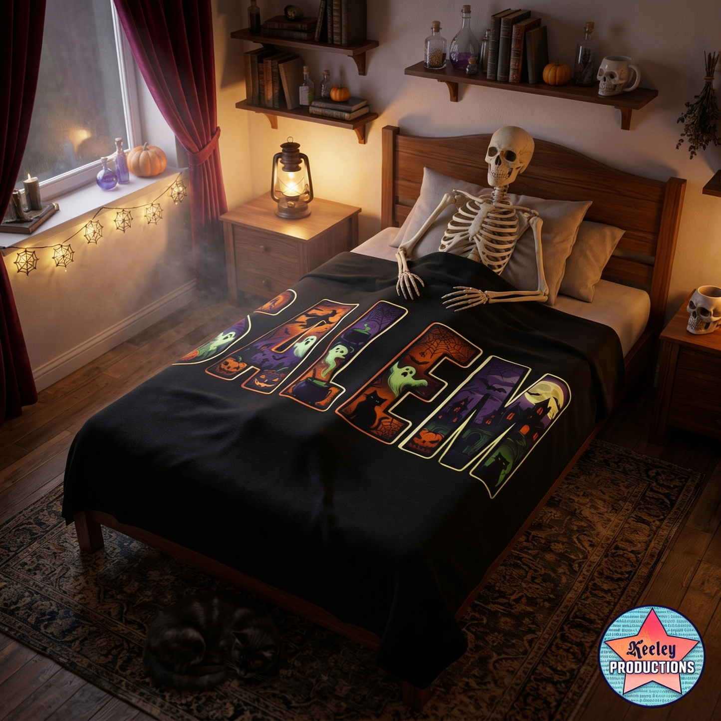 SALEM Spooky Velveteen Plush Blanket