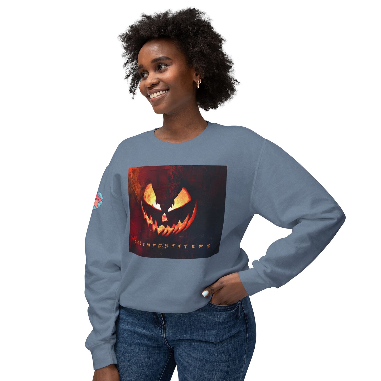 SUNSET HALLOWEEN Unisex Lightweight Crewneck Sweatshirt