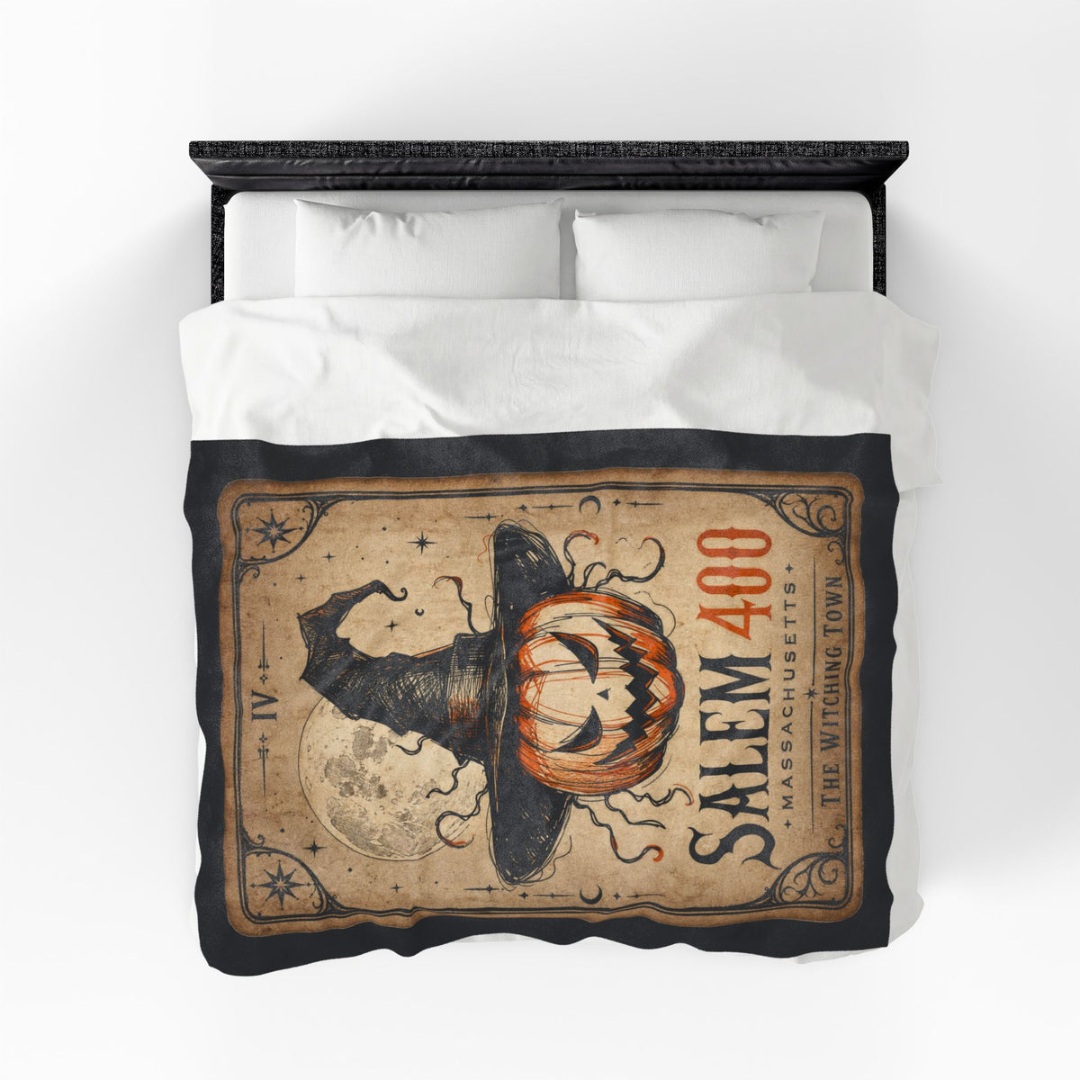 PUNKIN TAROT Velveteen Plush Blanket – alternate view | SalemFootsteps