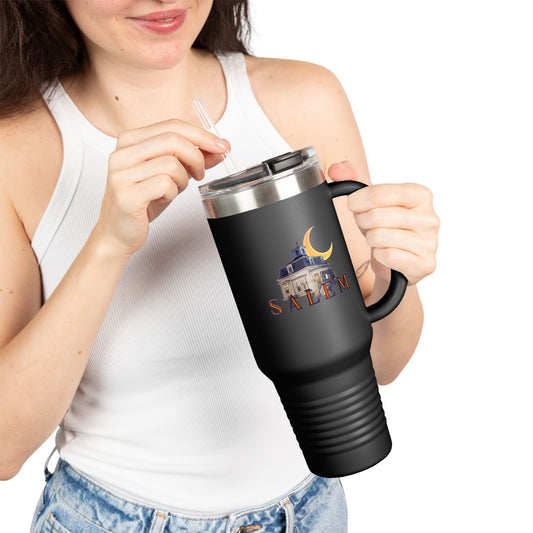 Salem House Insulated Travel Mug, 40oz – Salem – front view | SalemFootsteps