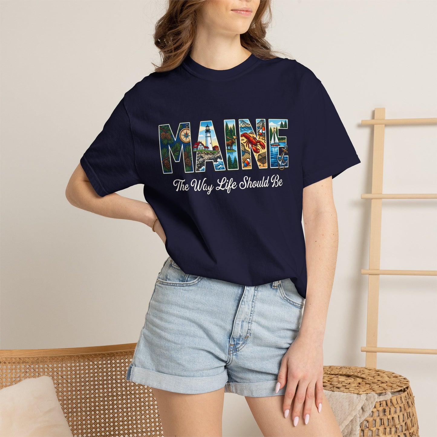 Maine: The Way Life Should Be - Unisex Garment-Dyed T-shirt
