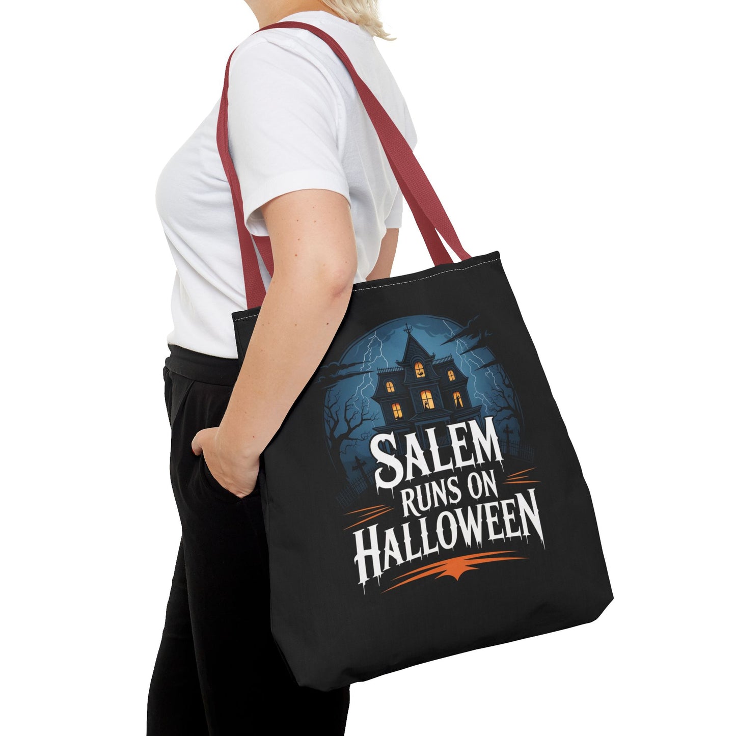Salem Runs on Halloween Tote Bag (AOP)