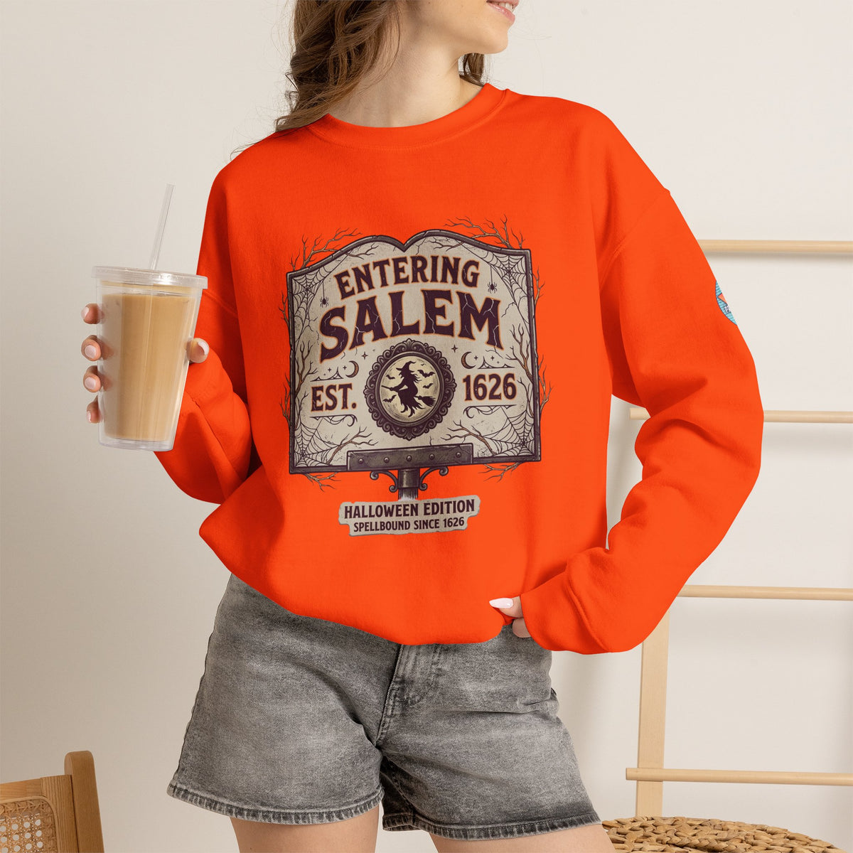 Spooky Entering Salem Unisex Heavy Blend™ Crewneck Sweatshirt