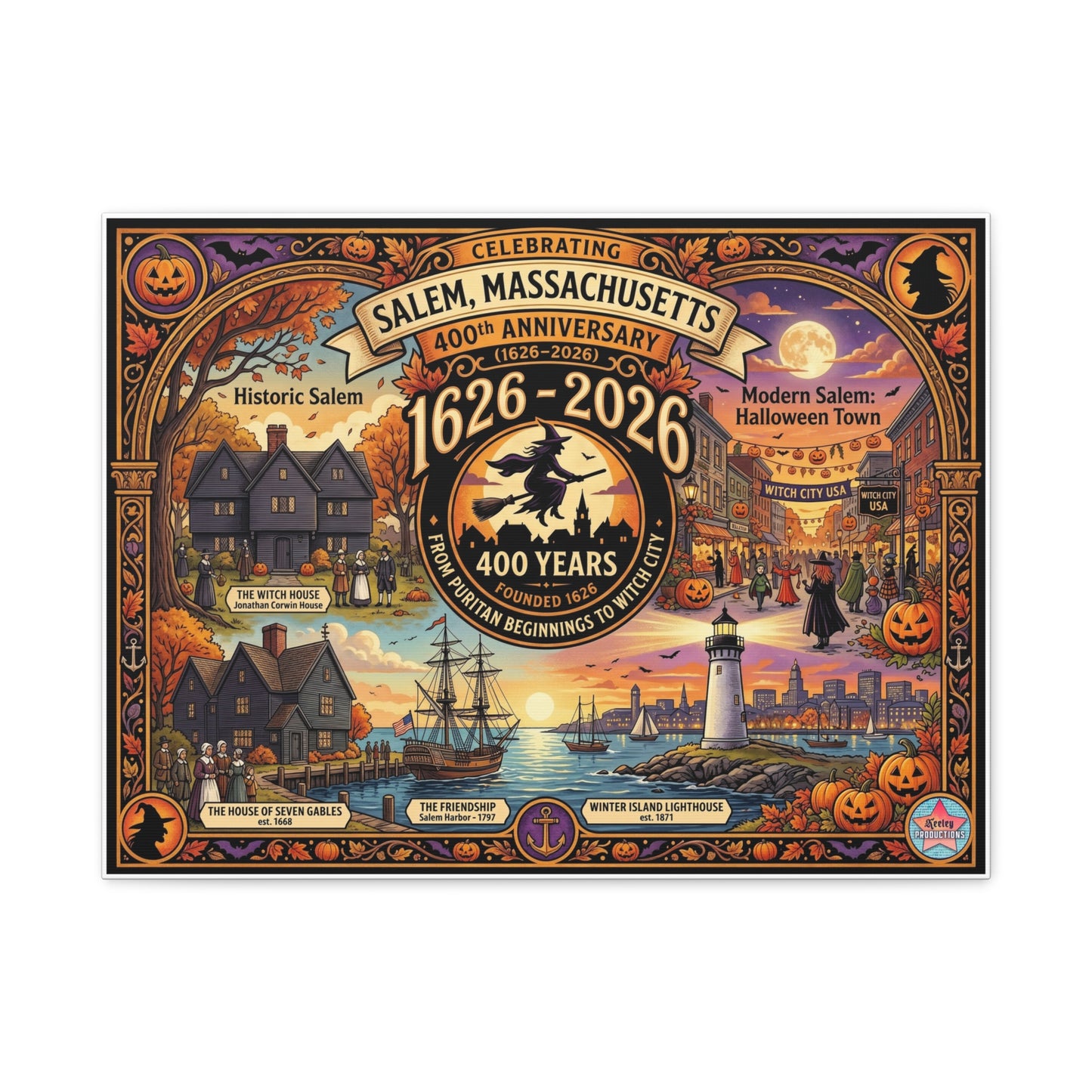 Celebrating Salem 400 Matte Canvas, Stretched, 1.25"