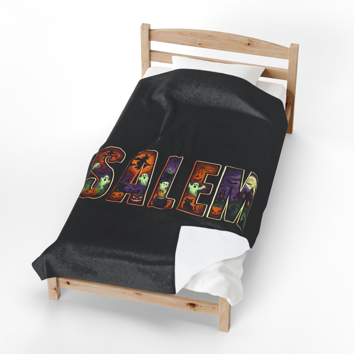 SALEM Spooky Velveteen Plush Blanket