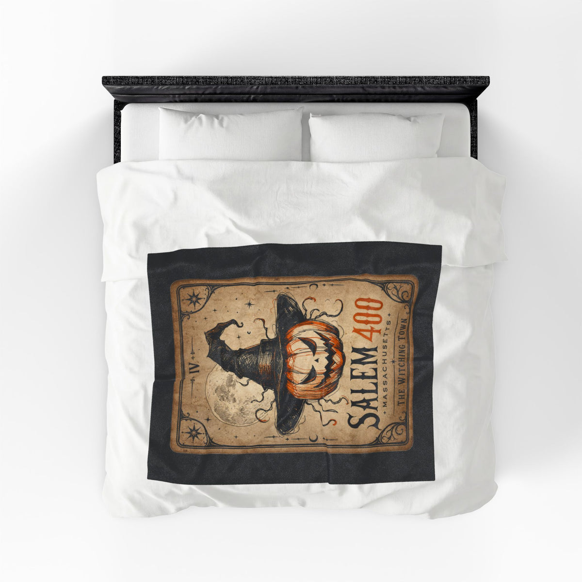 PUNKIN TAROT Velveteen Plush Blanket – alternate view | SalemFootsteps