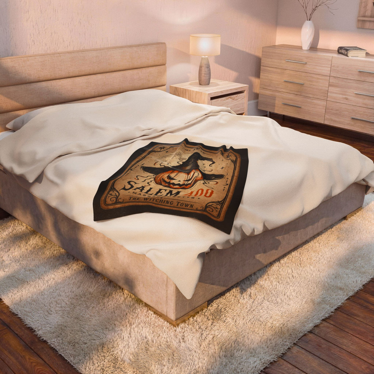 PUNKIN TAROT Velveteen Plush Blanket – alternate view | SalemFootsteps