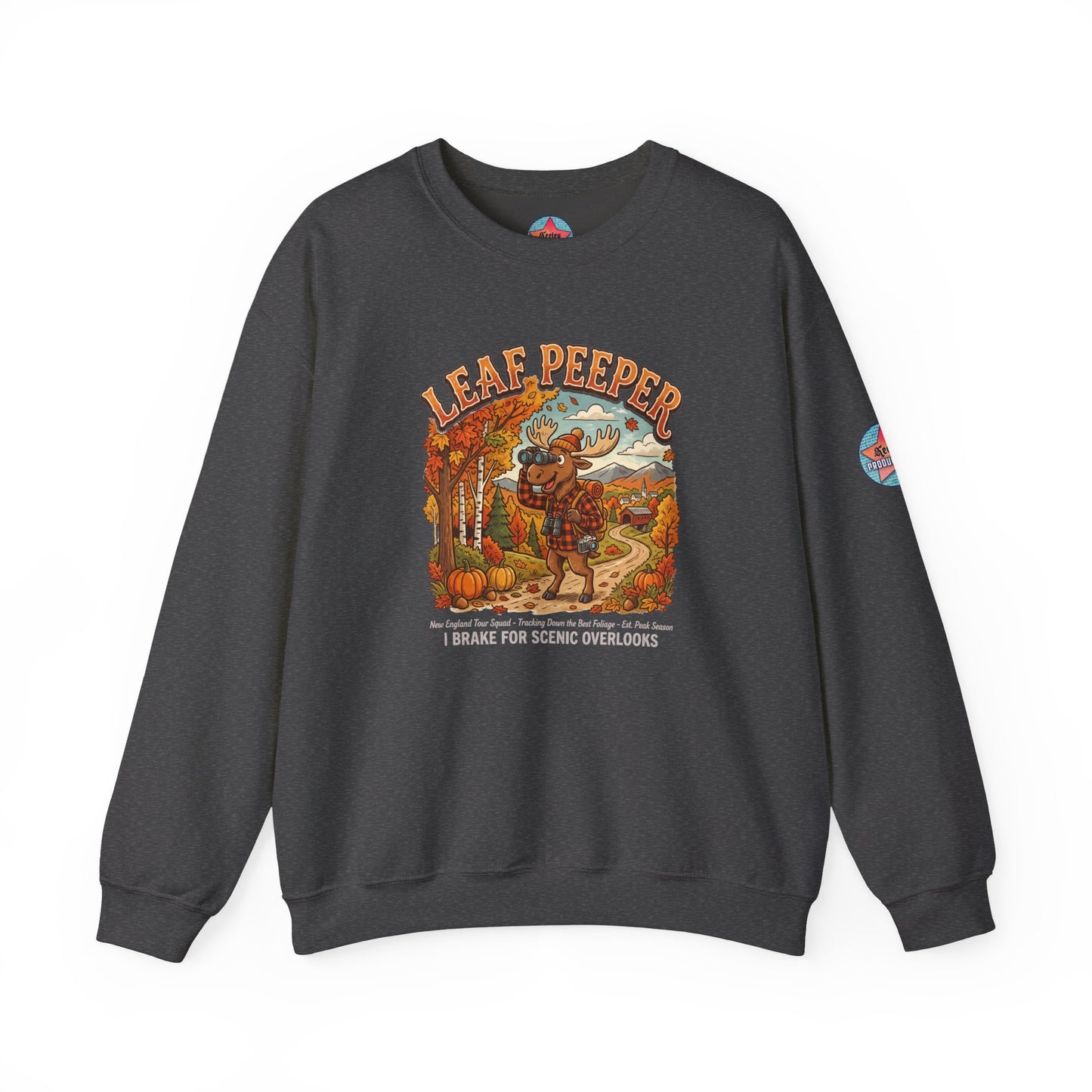 Leaf Peeper Moose - Unisex Heavy Blend™ Crewneck Sweatshirt